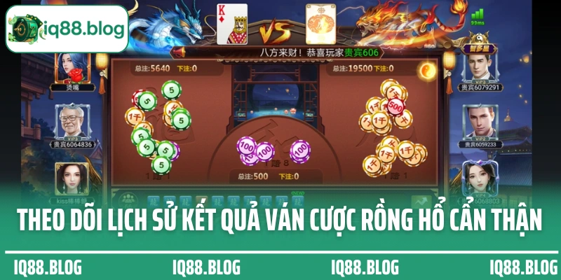 Theo dõi lịch sử kết quả ván cược Rồng Hổ cẩn thận